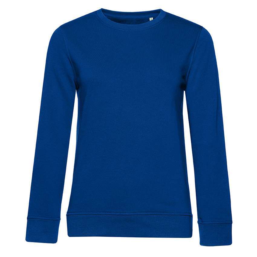 Einfarbiges blaues Sweatshirt mit Rundhalsausschnitt und langen Ärmeln