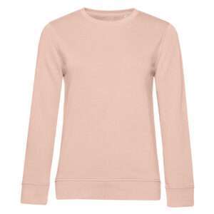 Hellrosa Sweatshirt mit Rundhalsausschnitt und langen Ärmeln, schlicht