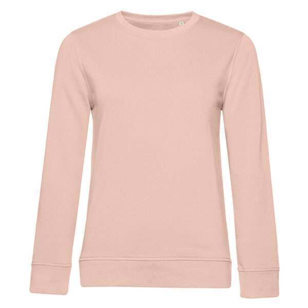 Hellrosa Sweatshirt mit Rundhalsausschnitt und langen Ärmeln, schlicht