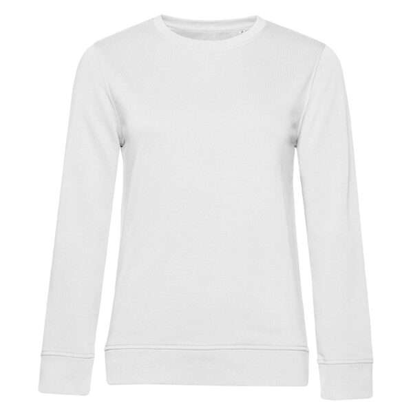 Schlichter weißer Rundhals-Pullover mit langen Ärmeln, unbedruckt