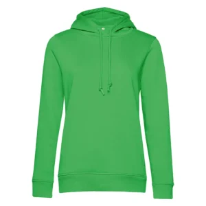 Grüner Kapuzenpullover mit Kordel und Rippbündchen