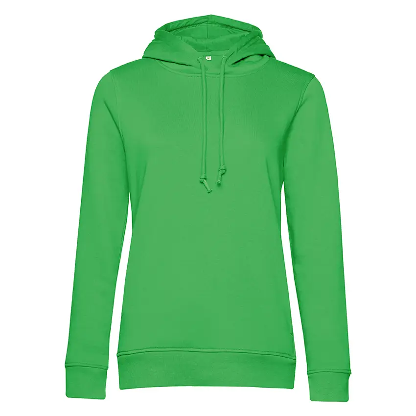 Grüner Kapuzenpullover mit Kordel und Rippbündchen