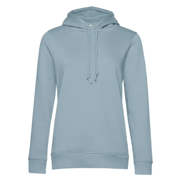 Hellblauer Kapuzenpullover mit Kordelzug, langärmlig und schlichten Bündchen