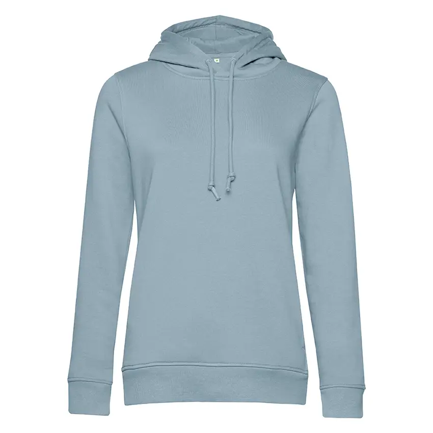 Hellblauer Kapuzenpullover mit Kordelzug, langärmlig und schlichten Bündchen