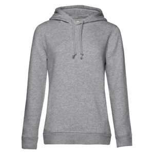 Hellgrauer Kapuzenpullover mit Kordelzug und tailliertem Damen-Schnitt