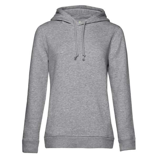 Hellgrauer Kapuzenpullover mit Kordelzug und tailliertem Damen-Schnitt