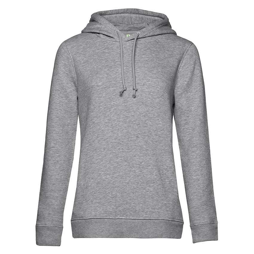 Hellgrauer Kapuzenpullover mit Kordelzug und tailliertem Damen-Schnitt