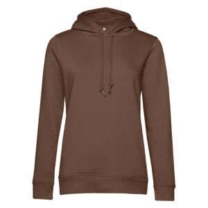 Brauner Kapuzenpullover mit Kordelzug, langen Ärmeln und geradem Saum