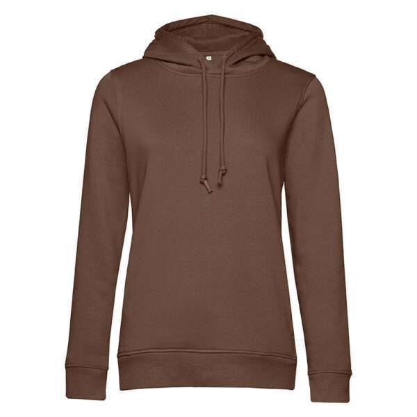 Brauner Kapuzenpullover mit Kordelzug, langen Ärmeln und geradem Saum