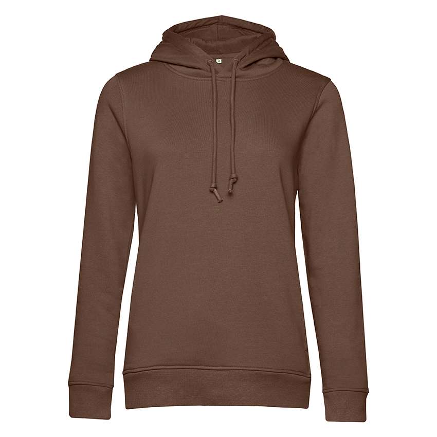 Brauner Kapuzenpullover mit Kordelzug, langen Ärmeln und geradem Saum