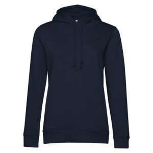 Dunkelblauer Kapuzenpullover mit Kordelzug und langen Ärmeln, schlichtes Design