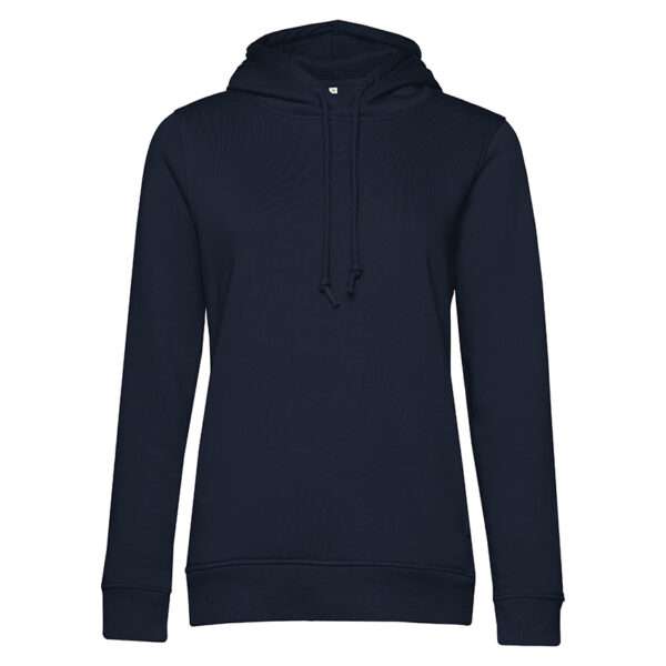 Dunkelblauer Kapuzenpullover mit Kordelzug und langen Ärmeln, schlichtes Design