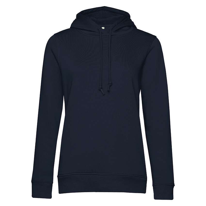 Dunkelblauer Kapuzenpullover mit Kordelzug und langen Ärmeln, schlichtes Design