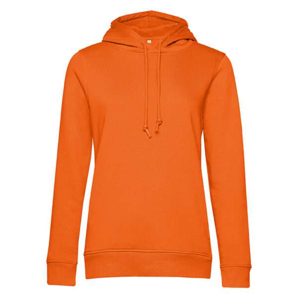 Oranger Kapuzenpullover ohne Motiv auf weißem Hintergrund