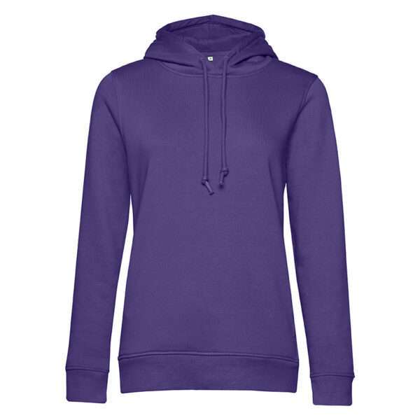 Violetter Kapuzenpullover mit Kordeln, schlichtes Damenmodell