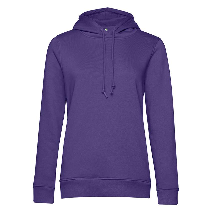 Violetter Kapuzenpullover mit Kordeln, schlichtes Damenmodell