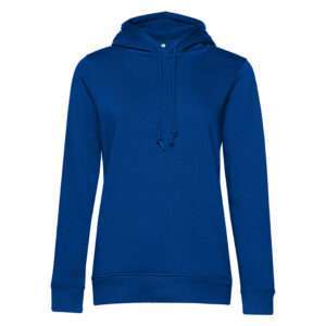 Blauer Kapuzenpullover mit Kordelzug, lange Ärmel und schlichtem Schnitt