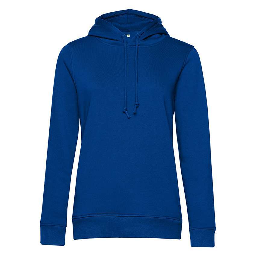 Blauer Kapuzenpullover mit Kordelzug, lange Ärmel und schlichtem Schnitt