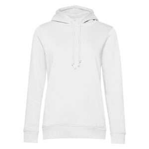 Weißer Kapuzenpullover mit Kordelzug, langen Ärmeln und schlichter Front