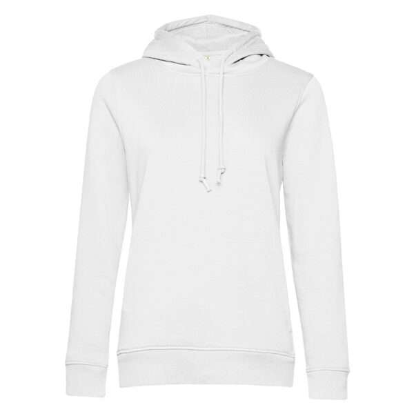 Weißer Kapuzenpullover mit Kordelzug, langen Ärmeln und schlichter Front