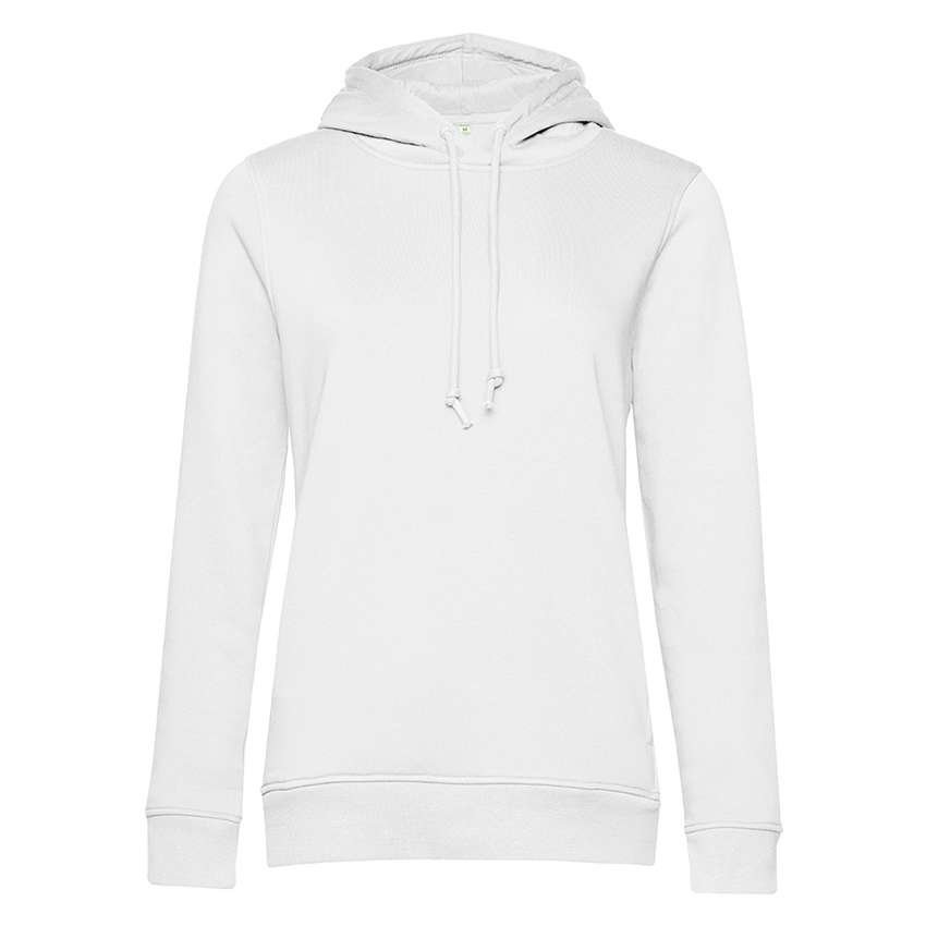 Weißer Kapuzenpullover mit Kordelzug, langen Ärmeln und schlichter Front