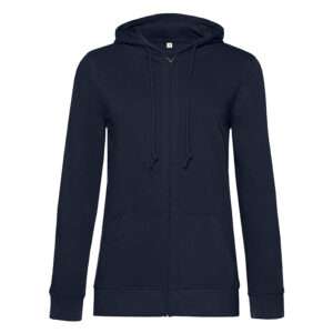 Dunkelblauer Kapuzenpullover mit Reißverschluss und Kängurutasche