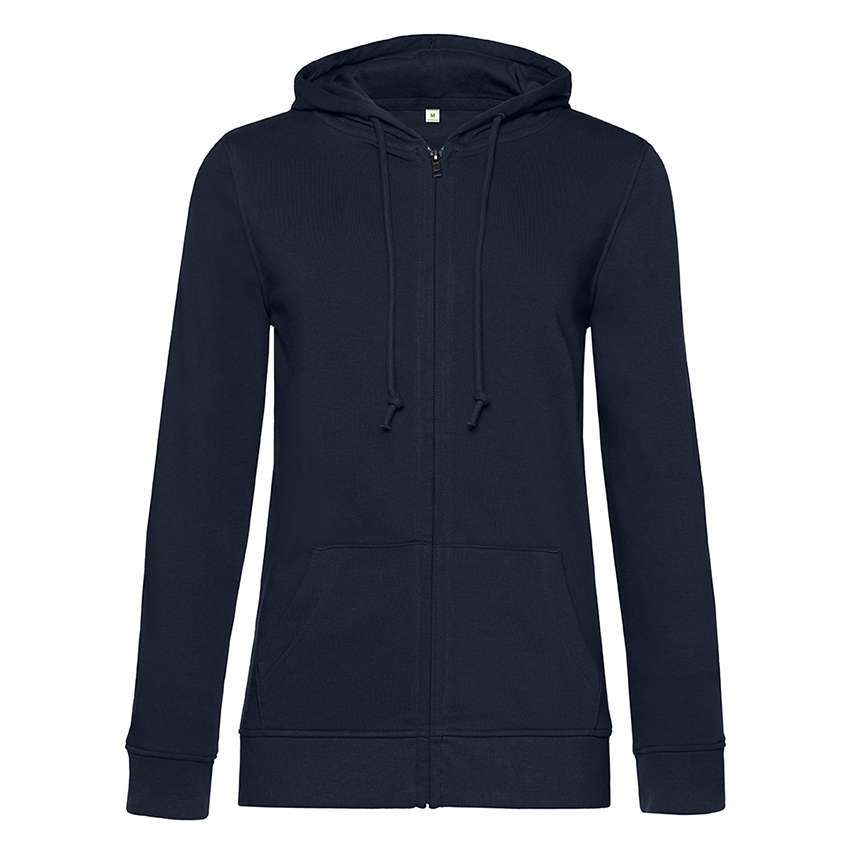 Dunkelblauer Kapuzenpullover mit Reißverschluss und Kängurutasche