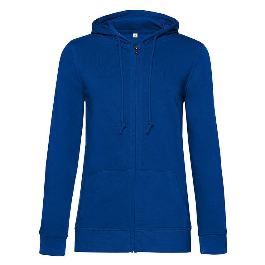 Blauer Kapuzenpullover mit Reißverschluss, Kängurutasche und Kordel