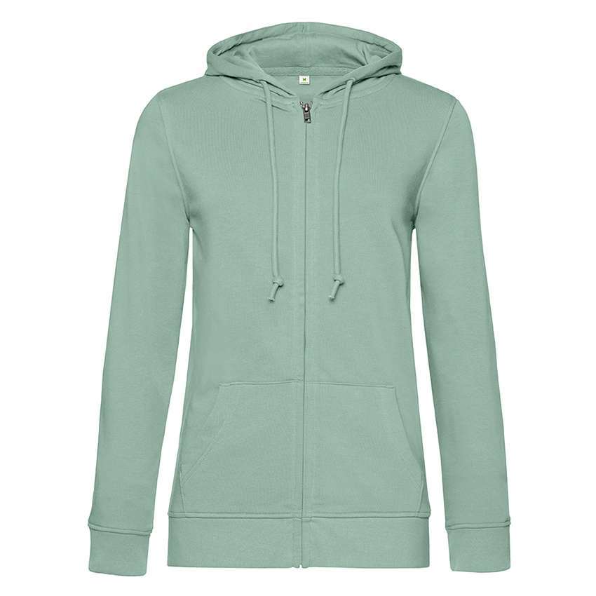 Hellgrüne Kapuzenjacke mit Reißverschluss und Kängurutasche